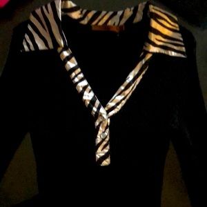 Belldini animal print collar black top